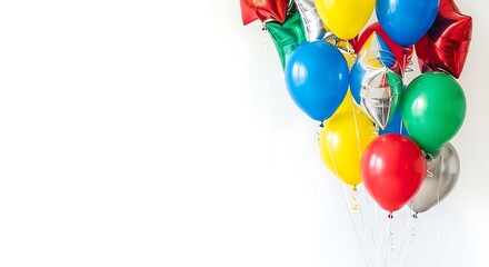A bunch of colorful celebration balloons