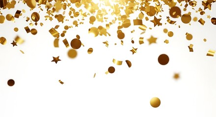 Shining Golden Confetti Falling Celebration
