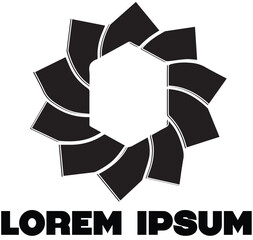 abstract logo design octagonal floral logo,