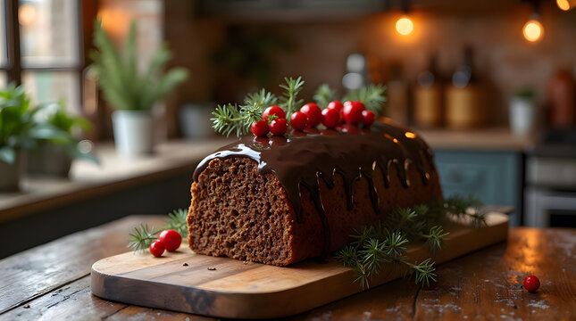 Moist Chocolate Loaf Cake with Ganache Glaze