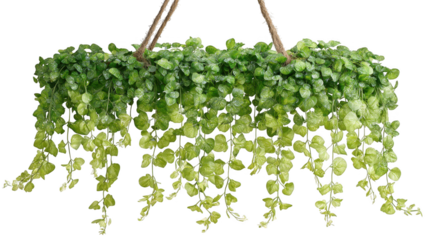 Fresh green plant foliage with organic leaves and herb branches growing in soil, isolated on a white background for a natural garden look