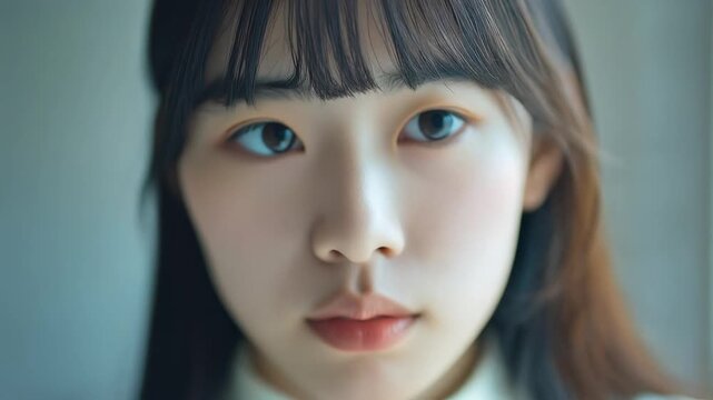メガネを外す若い女性/Young woman removing her glasses