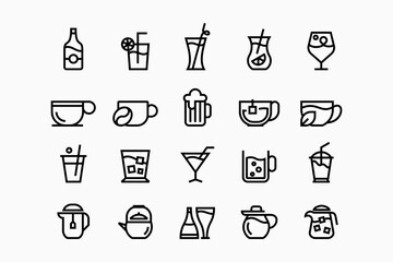 Set of drinks logo icon