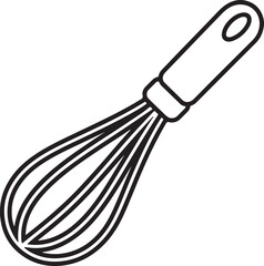 Obraz premium Whisk Line Art Drawing Vector Illustration for Coloring Book Page