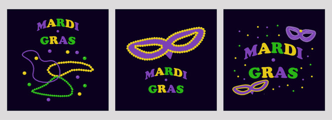Carnival mardi gras party Set Artboard Design. For festival branding event promotion party invitation and creative graphic design project. Vector illustration