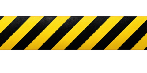 Industrial under construction background featuring yellow and black hazard stripes with a caution warning sign and safety barrier tape design for road traffic attention