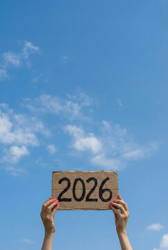New Year 2026 concept photo with copy space on the sky