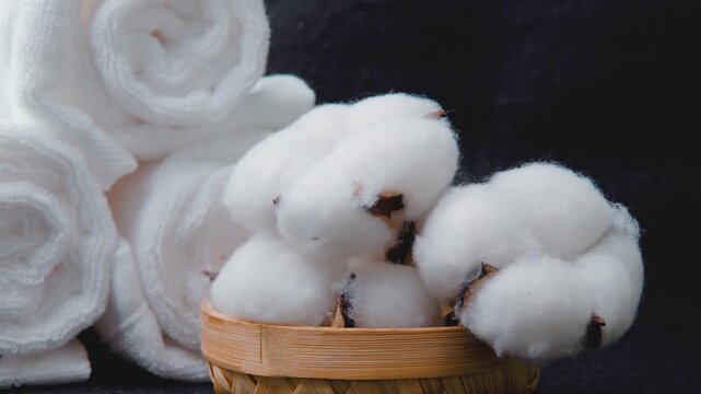 High Quality Xinjiang Long Staple Cotton Flowers in Basket with White Yarn - Premium Natural Textile Fibers