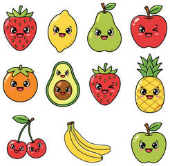 funny fruit cartoon