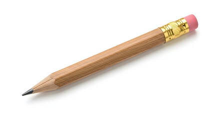 Detailed realistic render of a classic wooden pencil with a pink eraser for creative projects or educational resources, professional look, isolated shot