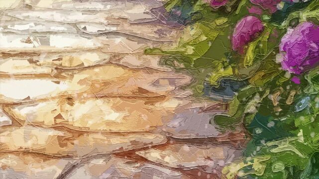 Various oil paintings, flowers, bamboo forests, roses, peonies, mountain scenery, wheat ears, waves