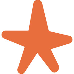 Orange Star Shape On Transparent Background Simple Icon Graphic Design Element For Any Project