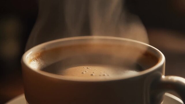 Aromatic Awakening - A Steaming Cup of Coffee Delight.