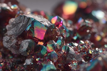 Closeup View Of Colorful Iridescent Crystals