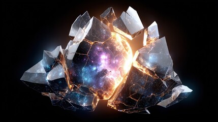 Abstract Fractal Explosion In Space