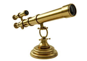 Antique Brass Telescope on Stand for Astronomy and Navigation tool