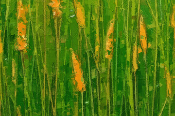Obraz premium Various oil paintings, flowers, bamboo forests, roses, peonies, mountain scenery, wheat ears, waves