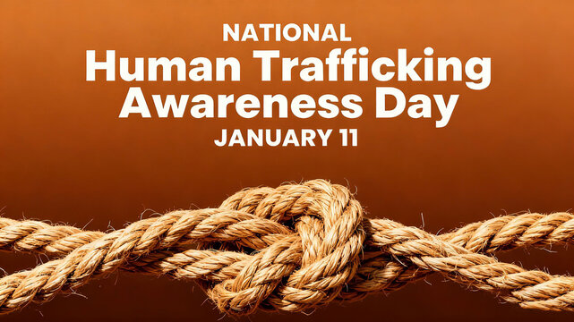 Rope elements, human trafficking awareness day, the concept of breaking free from shackles and human rights liberation, suitable for social welfare and human rights propaganda materials.

