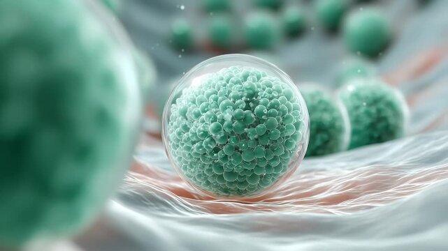 mint-green niacinamide microcapsules penetrating the stratum cor