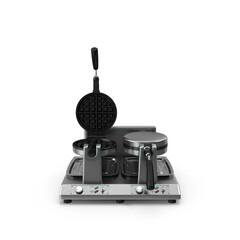 Waffle maker opening, stainless steel electric kitchen appliance for cooking breakfast and dessert