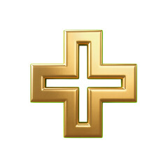 Obraz premium Golden Symbol with Cross-like Shape