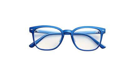 Blue Frame Eyeglasses, isolated on transparent background