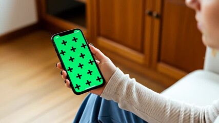 Smartphone with Green Screen for Content Replacement