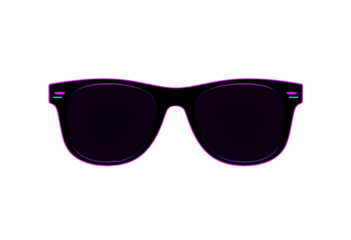 Black sunglasses with dark lenses isolated for stylish summer fashion