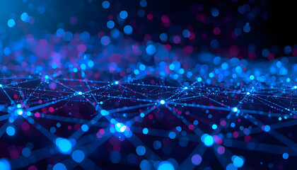 Abstract Ai data network background glowing connections