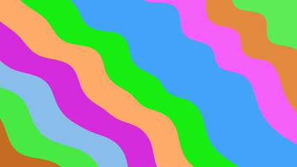 Abstract Wavy Color Stripes: Fun, Modern Background with Diagonal Lines, Bright Palette, and Playful Design