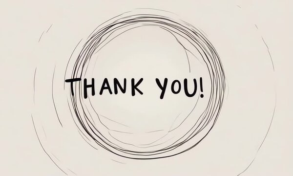 Hand Drawn Sketch Thank You Animation with Minimal Doodle Style