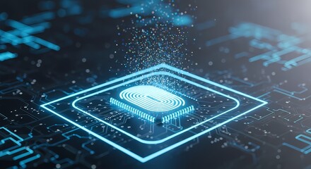 Digital Biometric Fingerprint Security on High-Tech Microchip