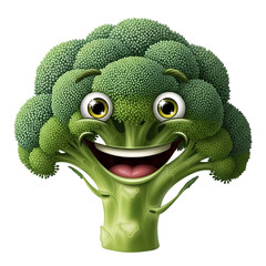 Delightful broccoli character smiling cheerfully - encourage healthy eating habits with this fun vegetable mascot for kids and families