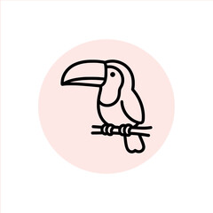 Obraz premium Stylish Toucan Icon for Tropical Designs and Nature-Themed Projects, Perfect for Branding, Logos, and Educational Materials Featuring Wildlife