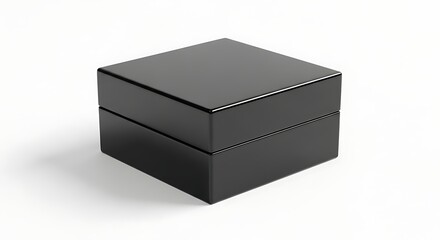 Naklejka premium Sleek Black Box - A Minimalist Presentation for Jewelry and Gifts.