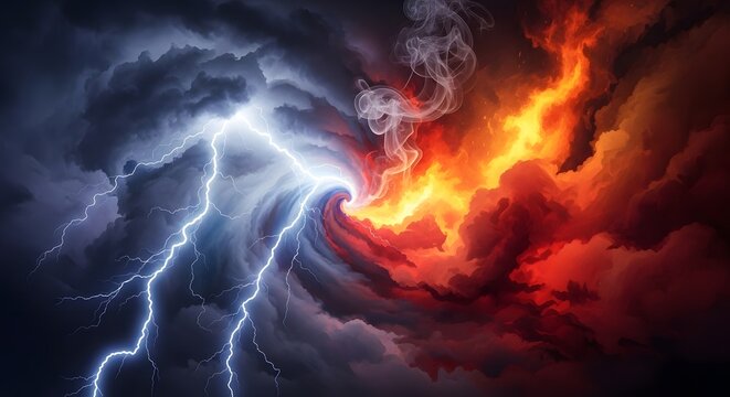 lightning fire energy effect abstract illustration vector digital design background wallpaper banner	