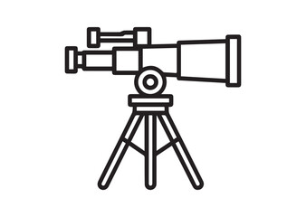 Telescope Line art vector
