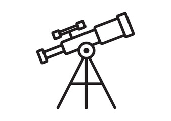 Telescope Line art vector