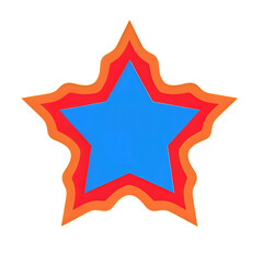 Vibrant Star Shape in Red, Orange, and Blue