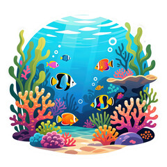 Vibrant Tropical Fish in Colorful Underwater Reef