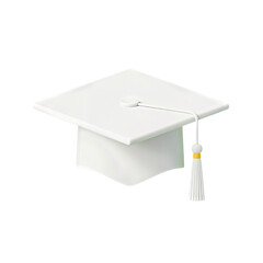 White Graduation Cap with Tassel