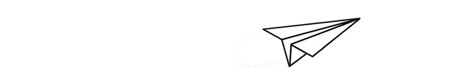 White paper airplane with motion trail