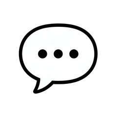 White Speech Bubble Icon with Three Dots