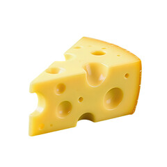 Yellow Swiss Cheese Slice with Holes