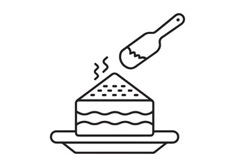 Powder cake Line art vector