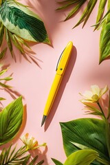 Yellow Pen Surrounded By Tropical Plants