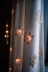 Festive Christmas Curtain Decor With Warm Lights