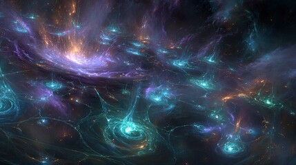 Abstract Colorful Nebula Galaxy Space Background