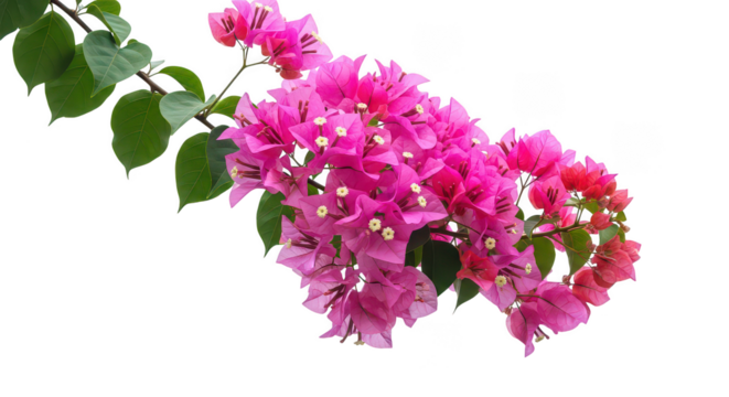 Vibrant Pink Bougainvillea Flowers Isolated On Black Background