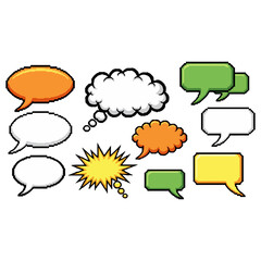 Speech Bubbles Collection, Comic Style, Dialogue Boxes, Communication Icons